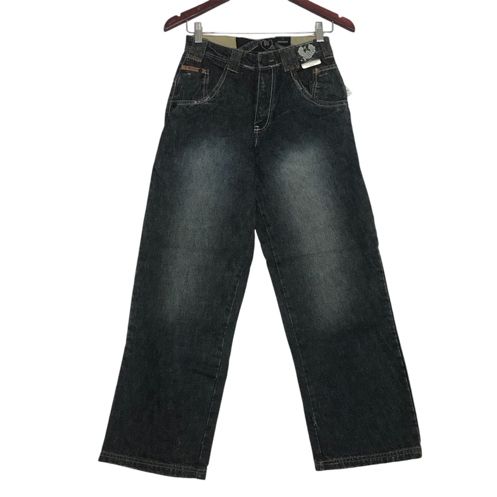 Raider Jean Company Y2K Blue Dark Wash Jeans Boys Sz 12 Academia Streetwear